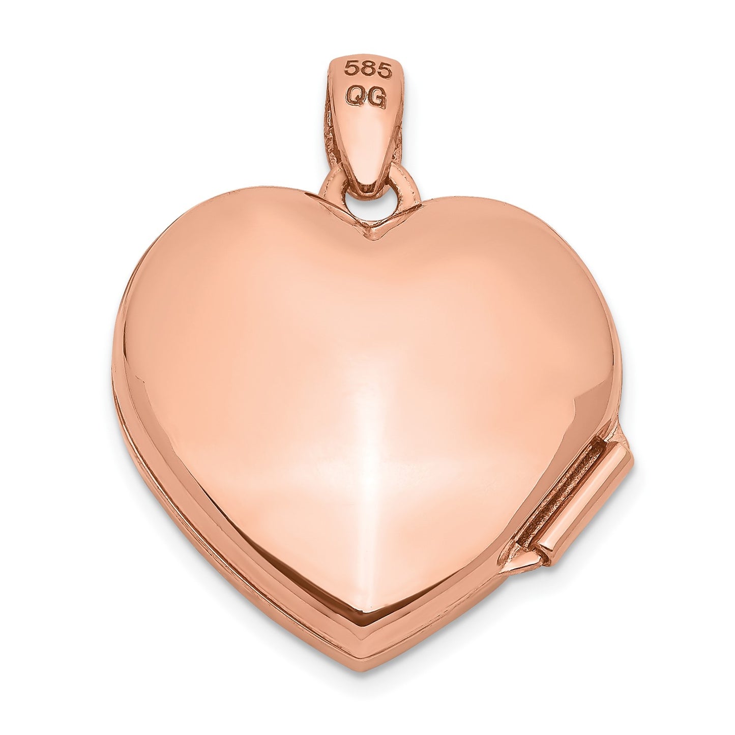 14k Rose Gold w/ Diamond Vintage 18mm Heart Locket