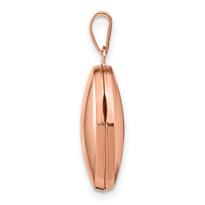 14k Rose Gold 17mm Diamond Oval Locket