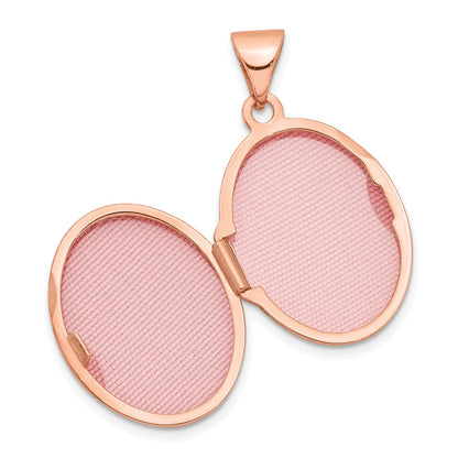 14k Rose Gold 17mm Scroll Oval Locket