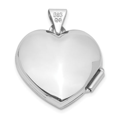 14k White Gold 18mm Tree Heart Locket