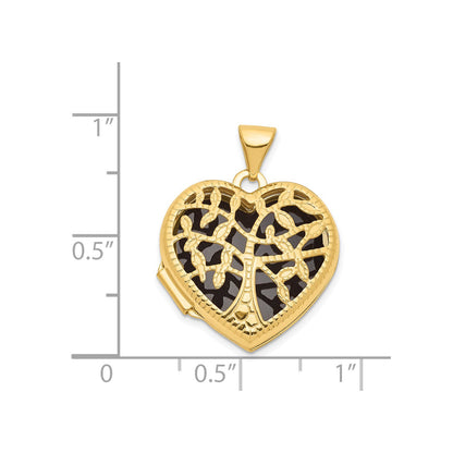 14k 18mm Tree Heart Locket