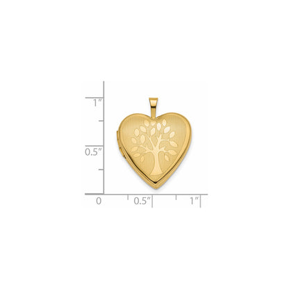 14K 20mm Tree Heart Locket