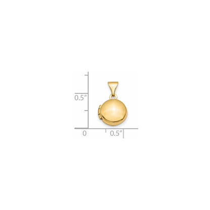 14k Polished Domed 10mm Round Locket