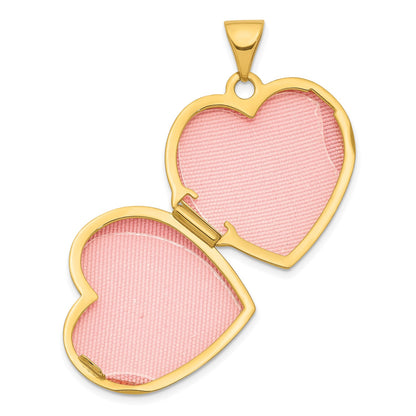 14K 19mm Heart Border Heart Locket Pendant