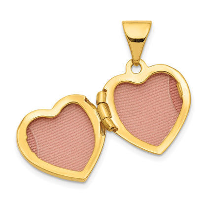 14K 13mm Textured Heart Locket Pendant