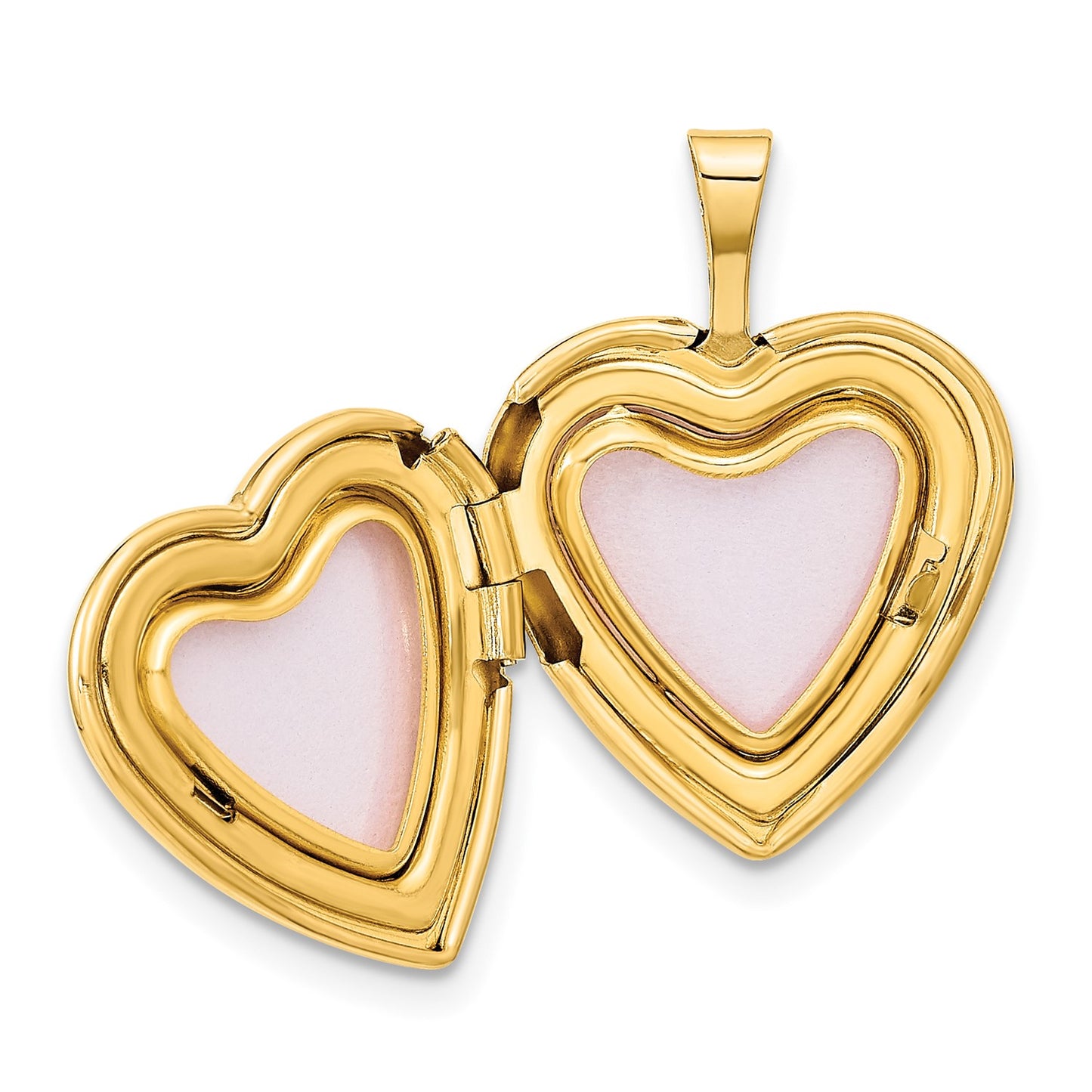 14k 16mm Polished & Satin I LOVE YOU Heart Locket