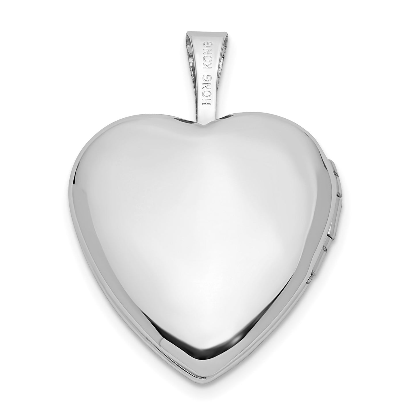 14k White Gold 16mm Floral Heart Locket