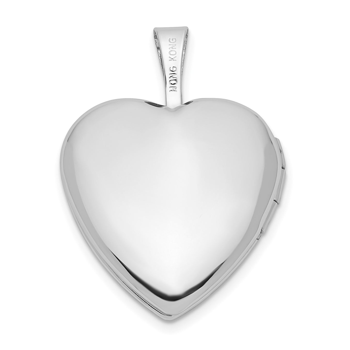 14k White Gold 16mm .01ct. Diamond Heart Locket