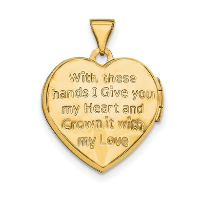 14k Diamond Claddagh Heart Locket