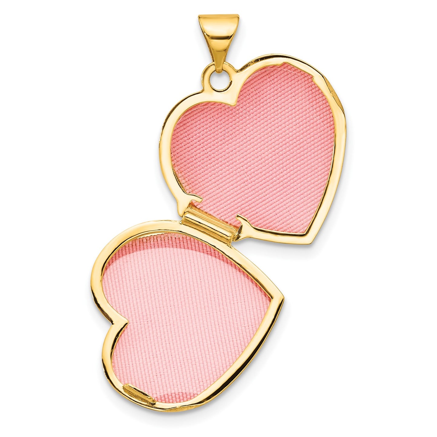 14K Polished Fancy Floral Border and Crest 18mm Heart Locket