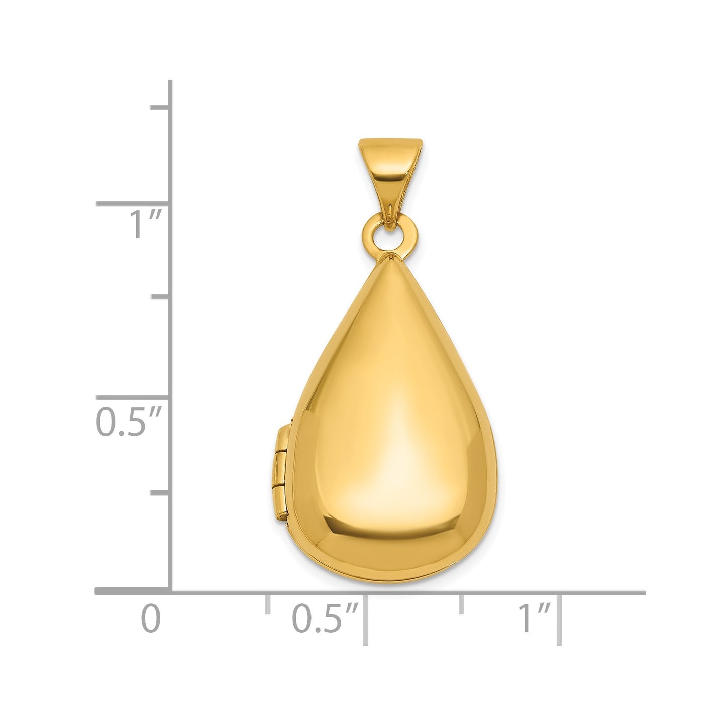 14k Polished 21x13mm Teardrop Shaped Locket