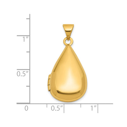 14k Polished 21x13mm Teardrop Shaped Locket