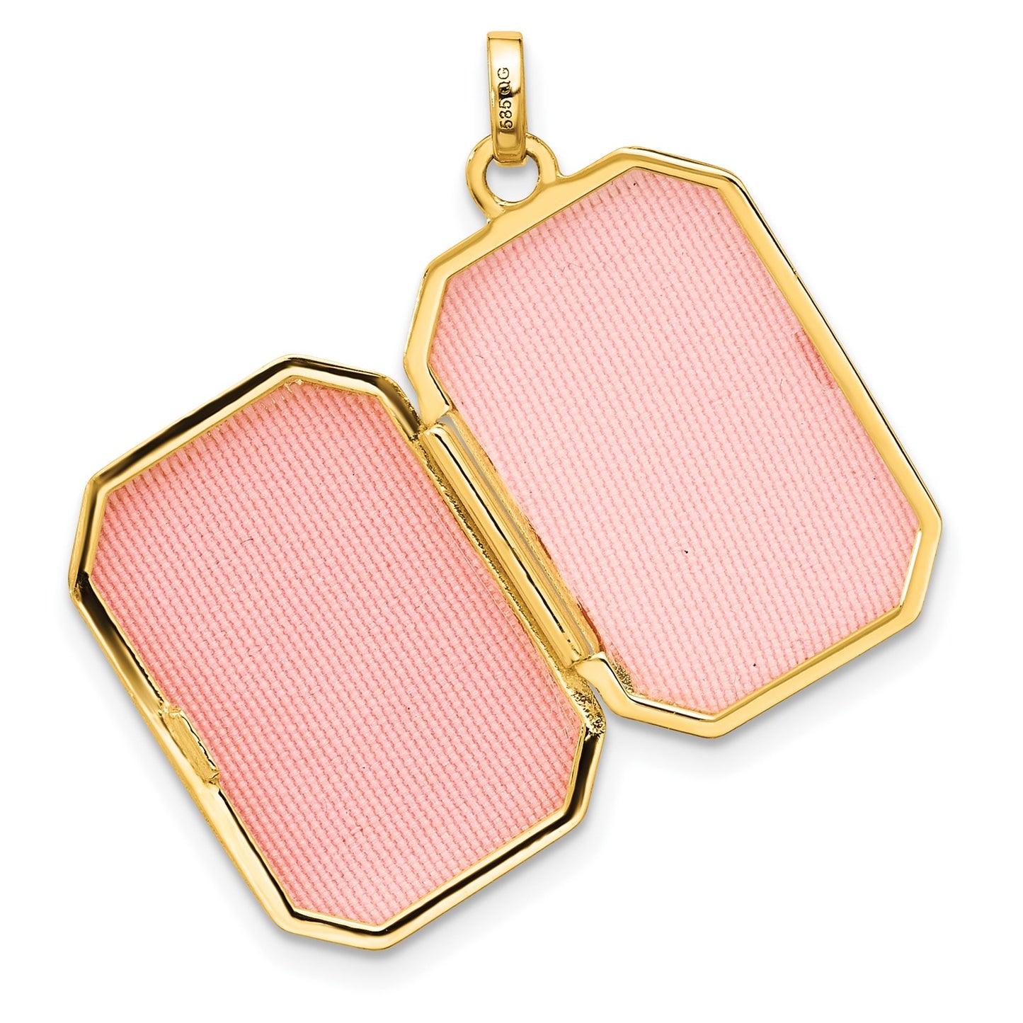 14k Polished 20x15mm Curved Rectangle Locket