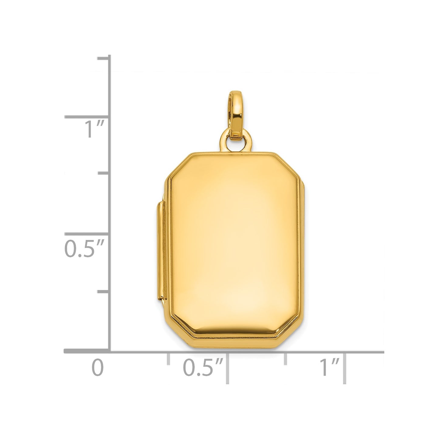 14k Polished 20x15mm Curved Rectangle Locket