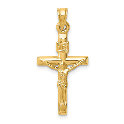 14k Hollow Crucifix Pendant