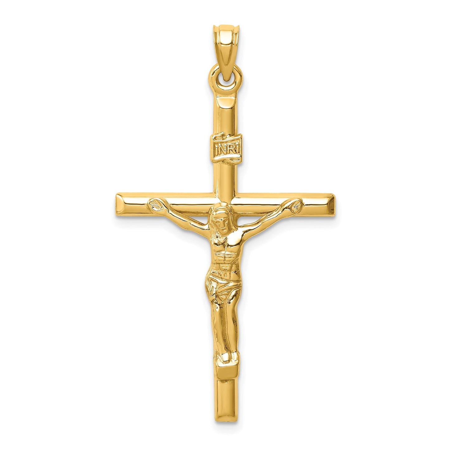 14k Hollow Crucifix Pendant