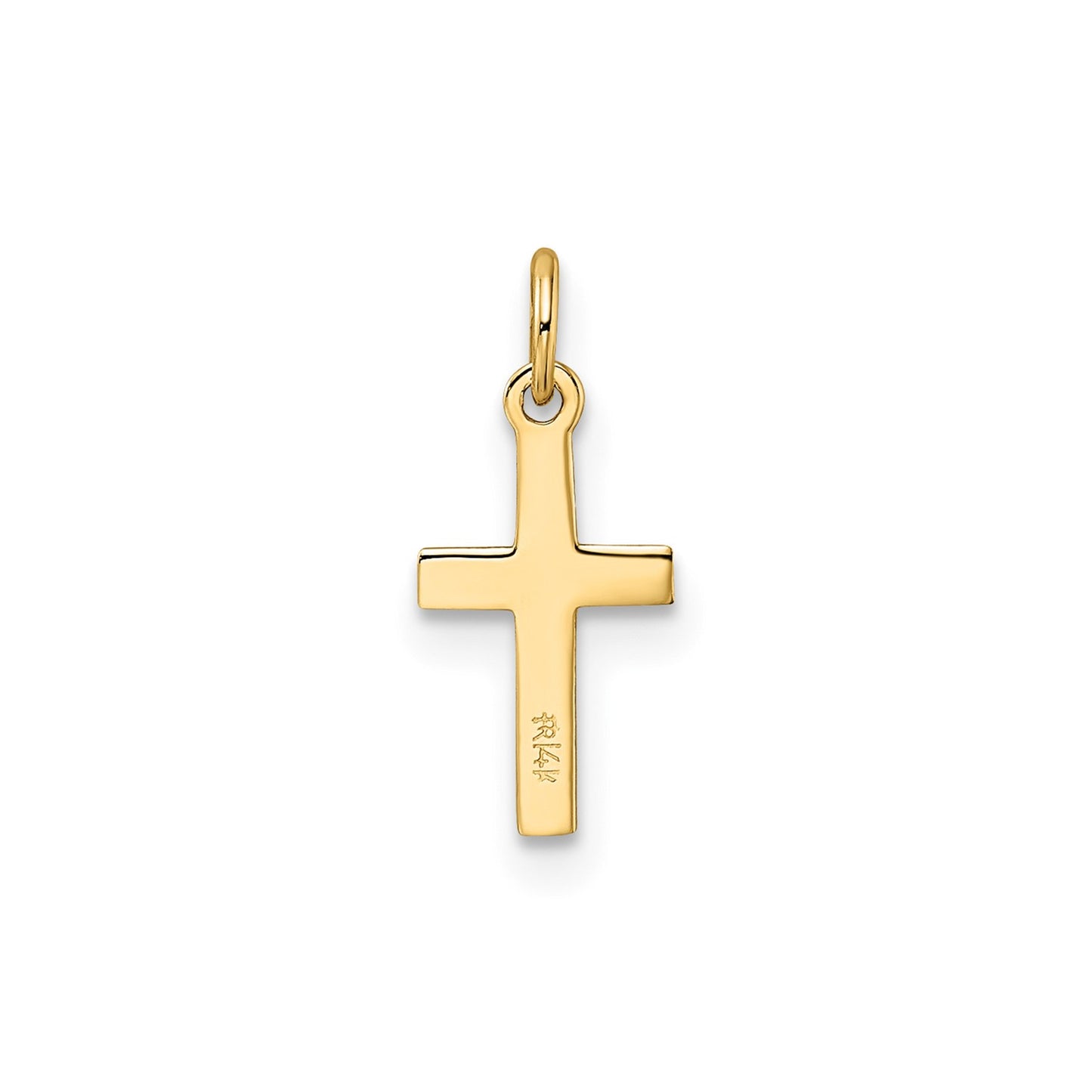 14k Polished Solid Cross Pendant