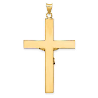 14k Two-tone Polished Solid INRI Curcifix Cross Pendant