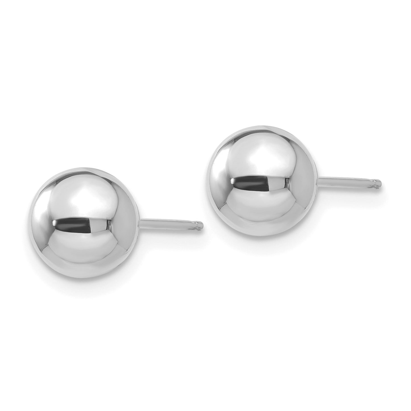 14k White Gold Polished 7mm Ball Post Earrings