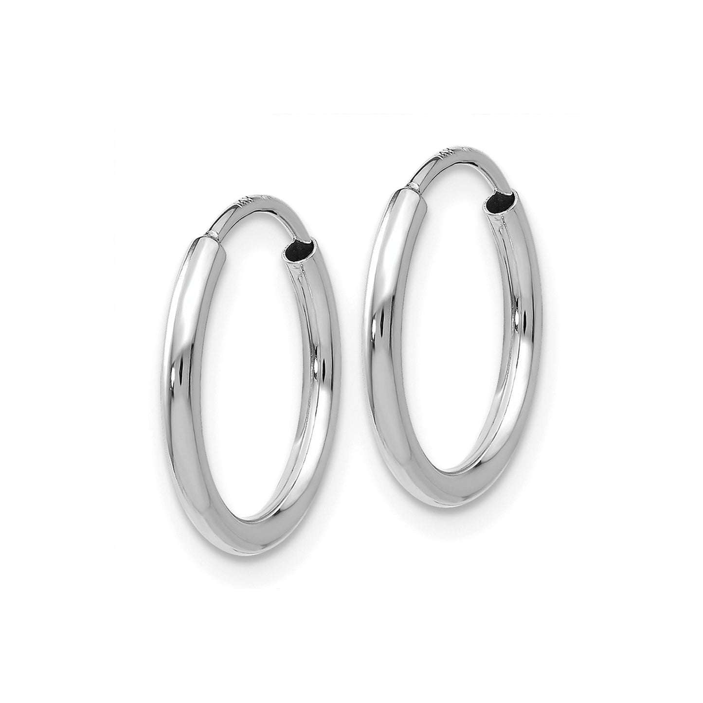 14k White Gold 1.5mm Polished Endless Hoop Earrings