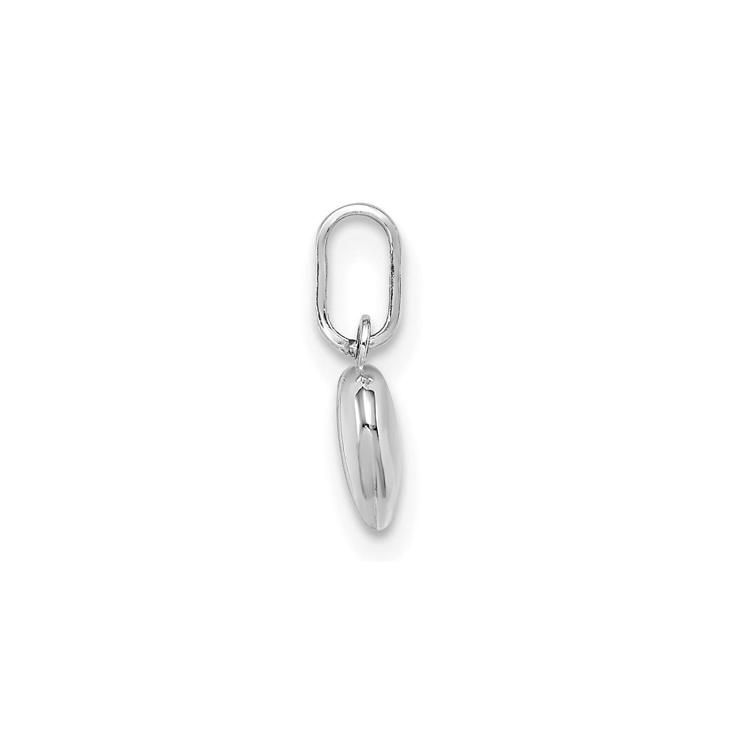 14K White Gold Polished 3-D Heart Charm