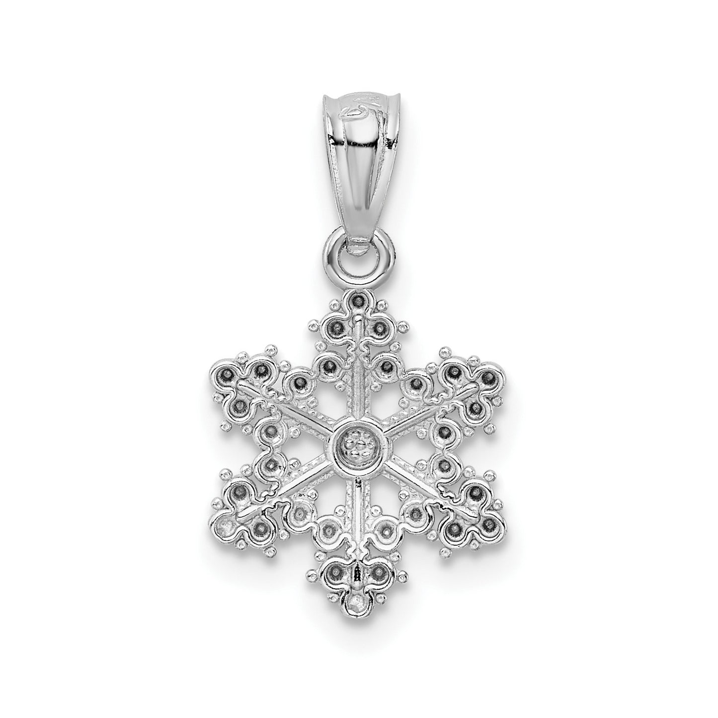 14k White Gold Snowflake Pendant