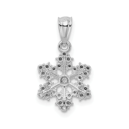 14k White Gold Snowflake Pendant