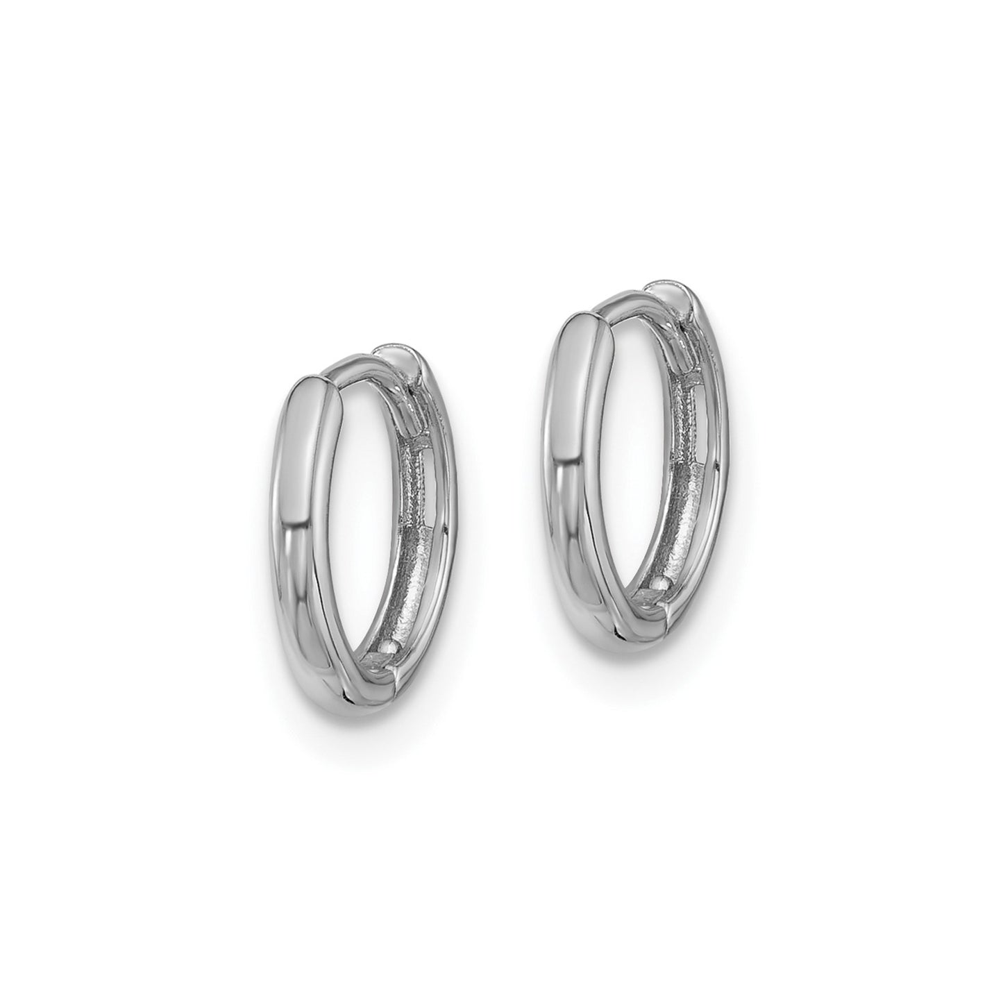 14K White Gold Hinged Hoop Earrings