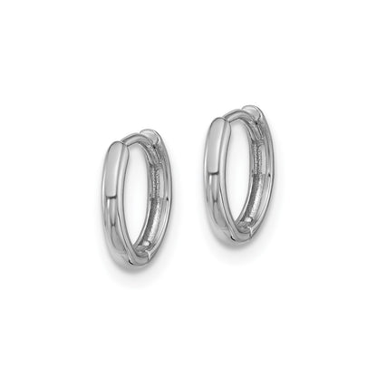 14K White Gold Hinged Hoop Earrings