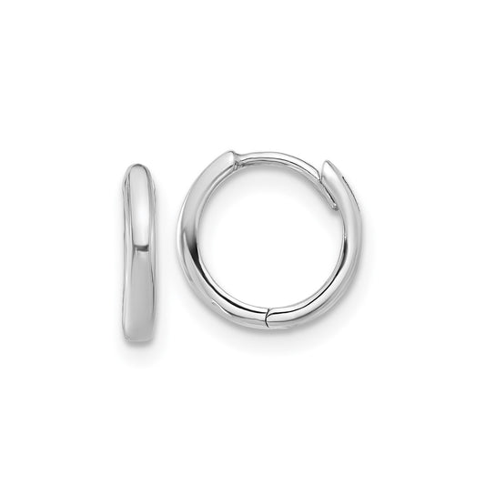 14K White Gold Hinged Hoop Earrings