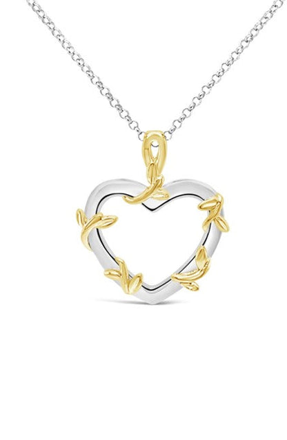 Heart Pendant | 14K Gold & Rhodium Plated Sterling Silver | Moissanite | Power of a Mother’s Love